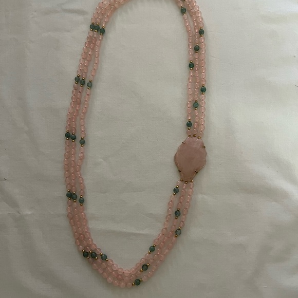 Pink and green jade necklace - Picture 5 of 9